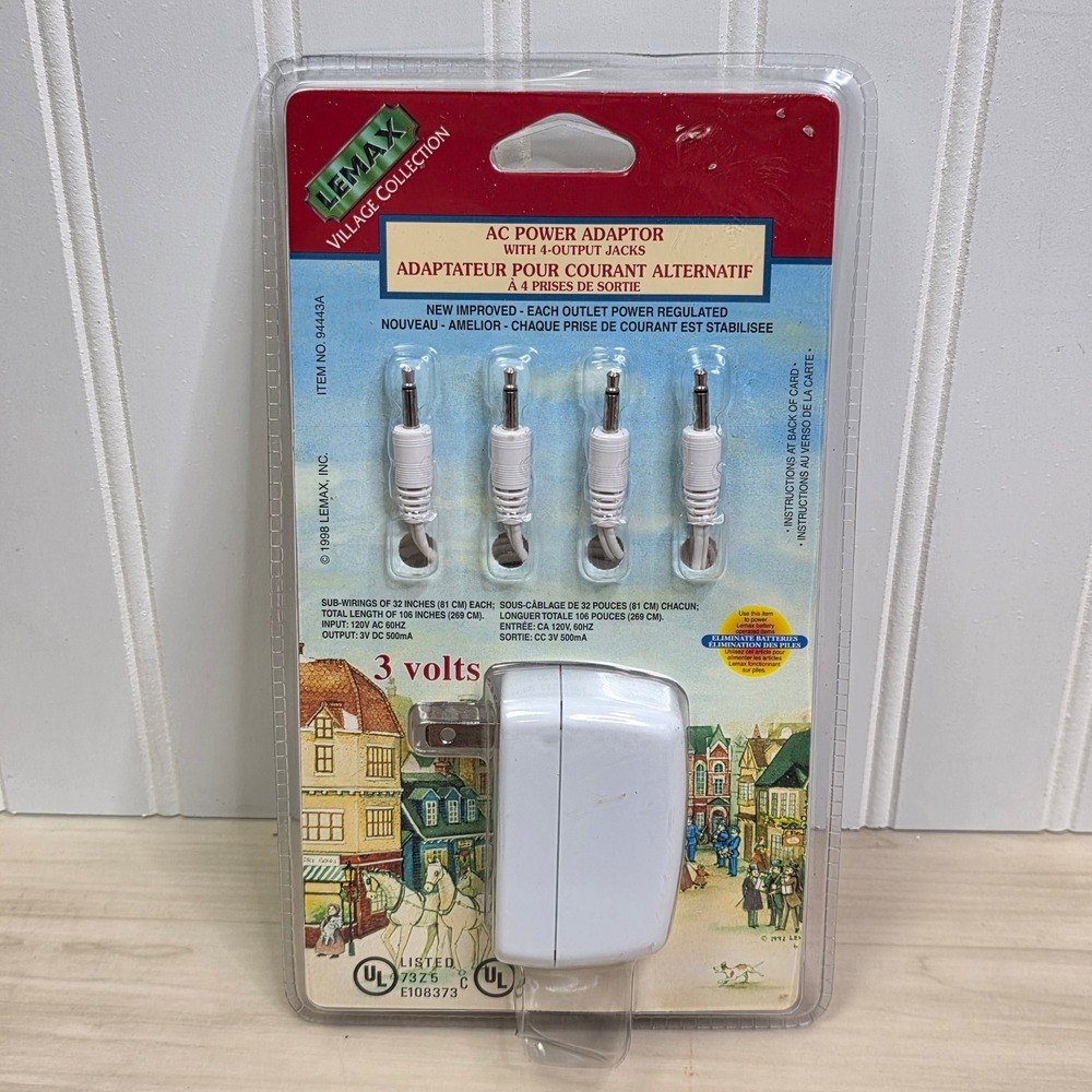Lemax‎ Village Collection 3V AC Power Adaptor 4-Output Jacks White 94443A New